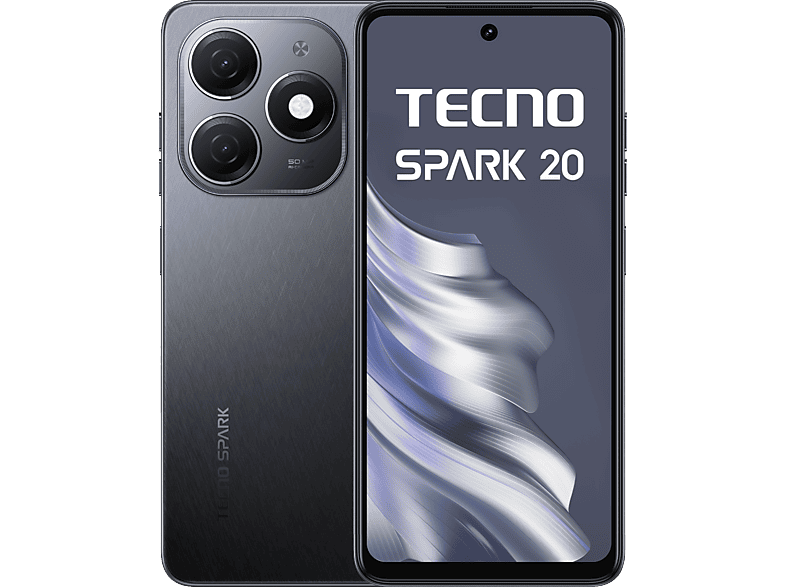 TECNO SPARK 20 4G 8/256 GB DualSIM Fekete Kártyafüggetlen Okostelefon