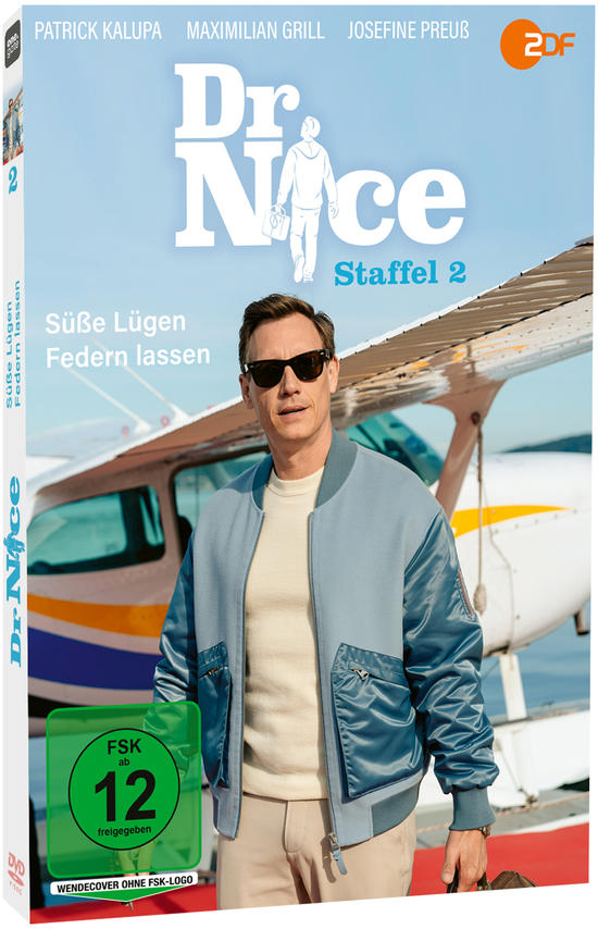 DVD-Cover mit Mann in Sonnenbrille, blauer Jacke, neben Flugzeug, vor blauem Himmel.