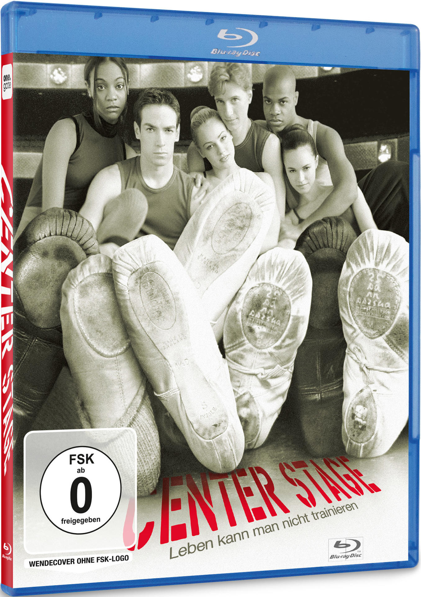 Center Stage DVD-Hülle mit Tänzern und Ballettschuhen.