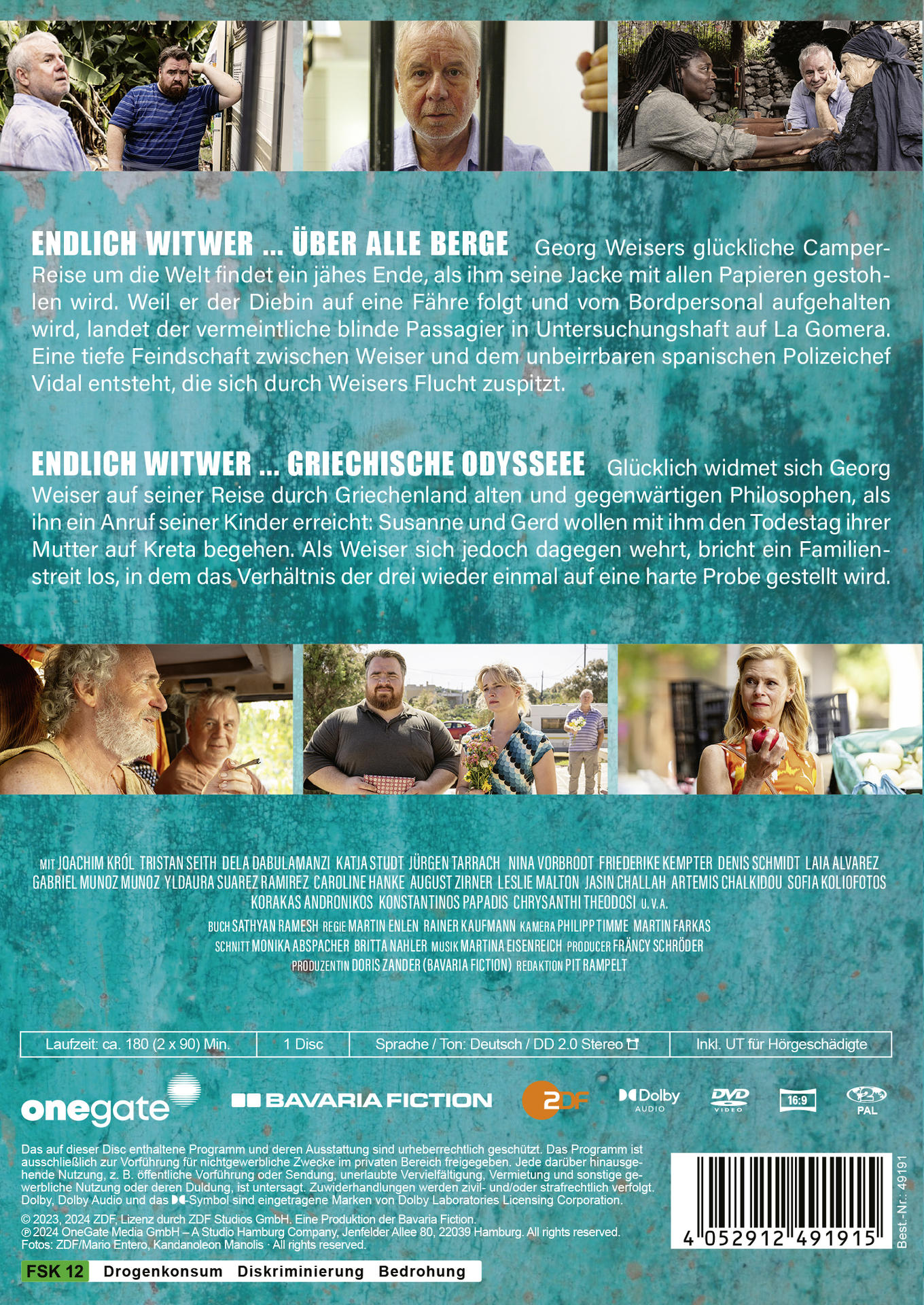 DVD-Rückseite mit Text und Bildern von Personen, auf Deutsch.