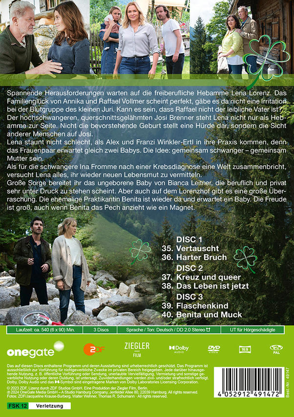 Rückseite einer DVD-Hülle mit einer Gruppe von Leuten und einem Filmtitel.