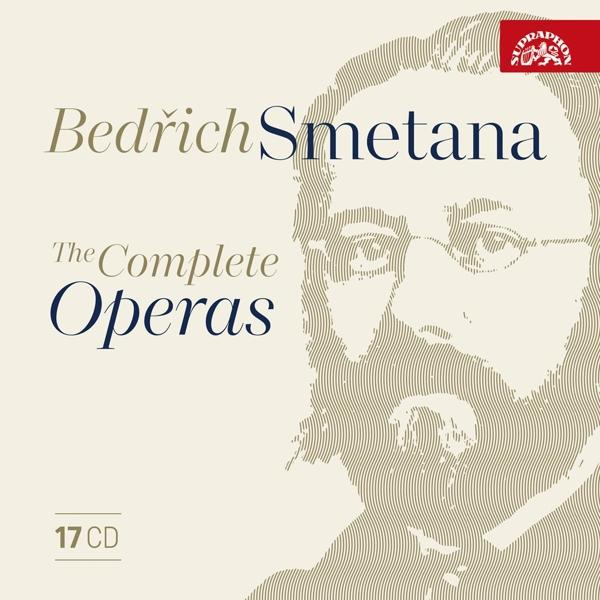 Albumcover für Bedřich Smetanas Opern mit Porträt und "17 CD".