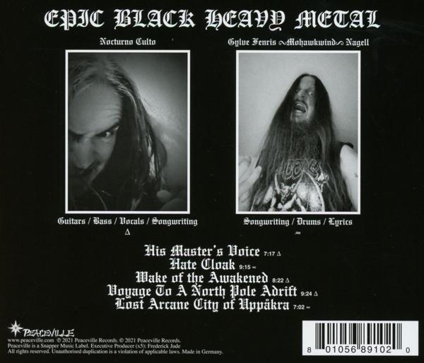 CD-Cover mit zwei Schwarz-Weiß-Fotos von Metallsängern und Text.