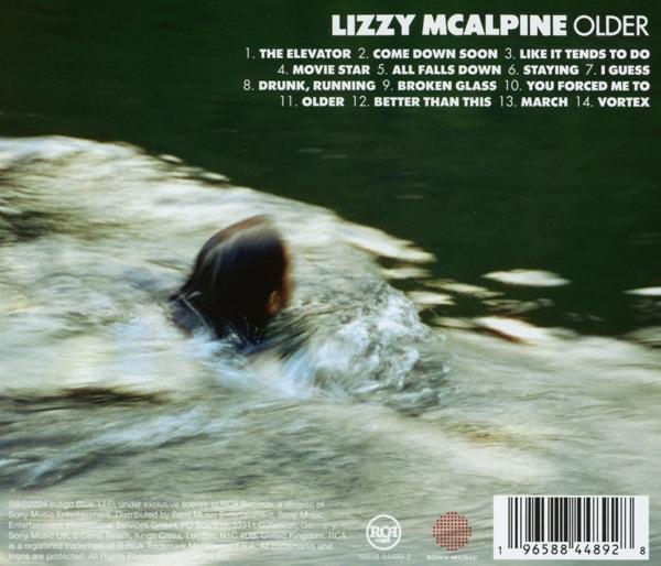 Albumcover mit Person im Wasser, Albumtitel und Titelliste.