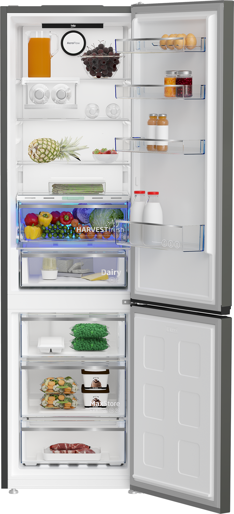 Lodówka BEKO B5RCNA405ZG 203.5cm Szary No Frost HarvestFresh