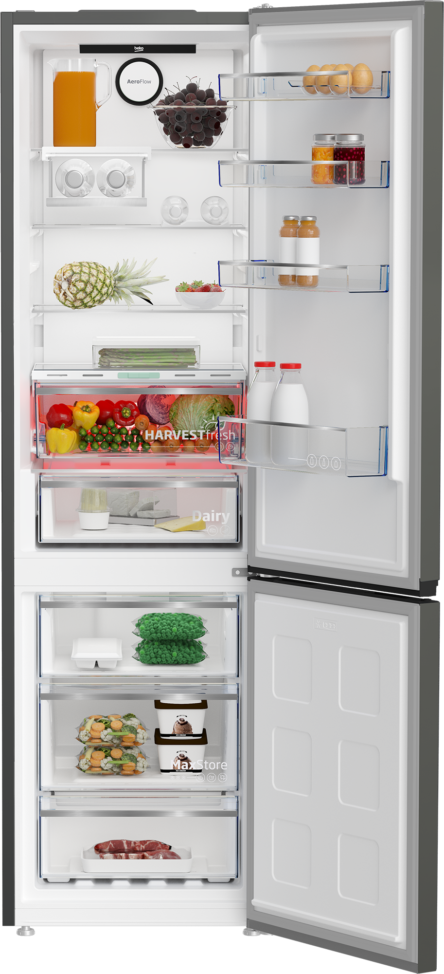 Lodówka BEKO B5RCNA405ZG 203.5cm Szary No Frost HarvestFresh