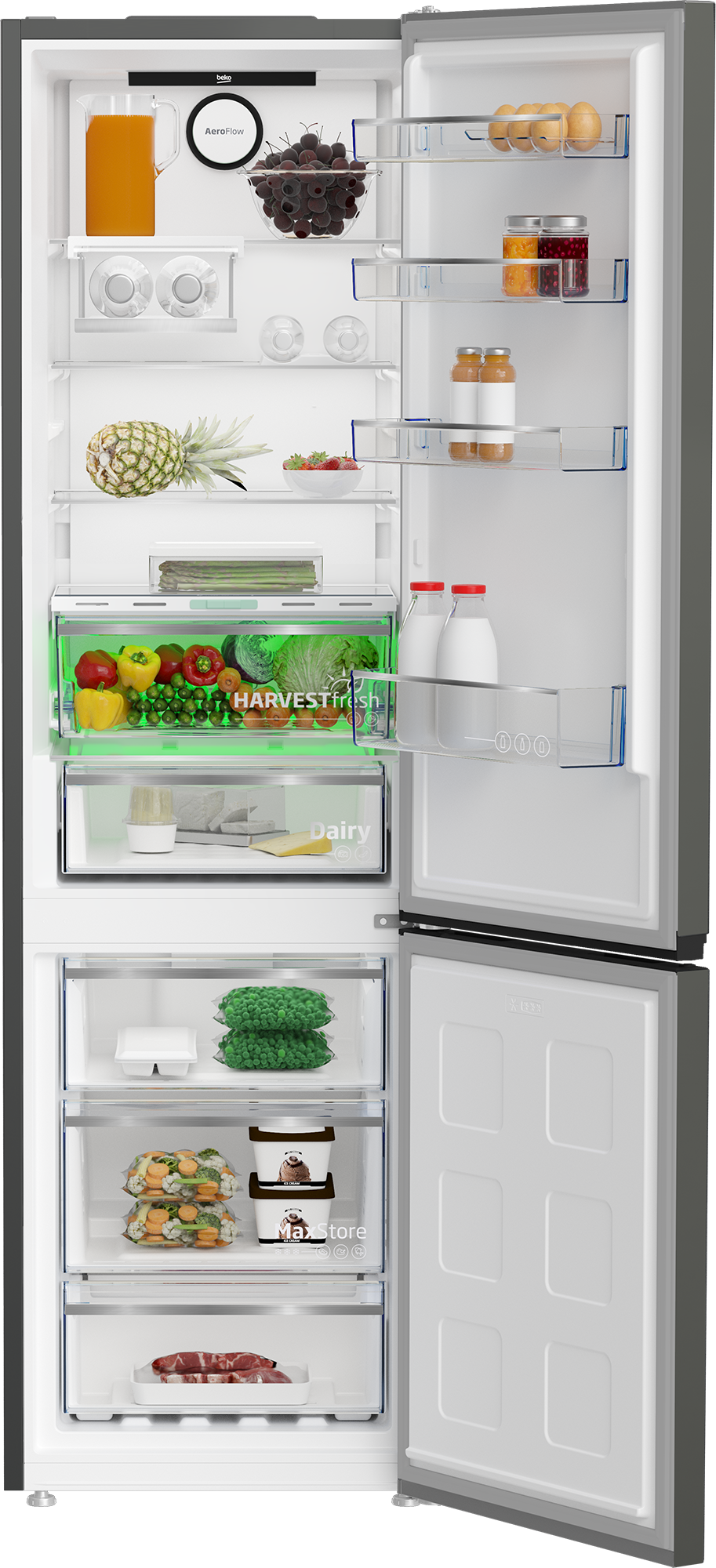 Lodówka BEKO B5RCNA405ZG 203.5cm Szary No Frost HarvestFresh