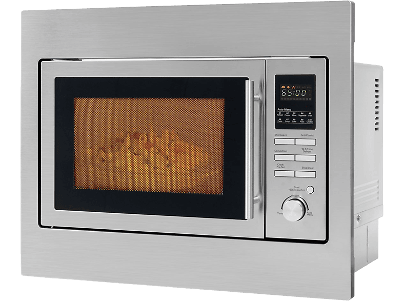 Bomann MWG 2216 H EB Mikrowelle mit Rahmen (900 Watt, Einbaugerät, 25 l, Edelstahlfront)