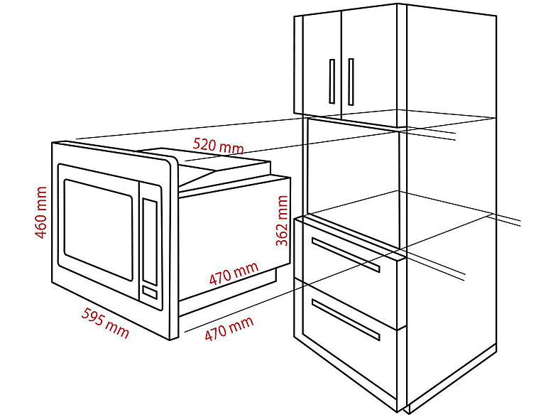 Bomann MWG 2216 H EB Mikrowelle mit Rahmen (900 Watt, Einbaugerät, 25 l, Edelstahlfront) — Foto 5 von 5