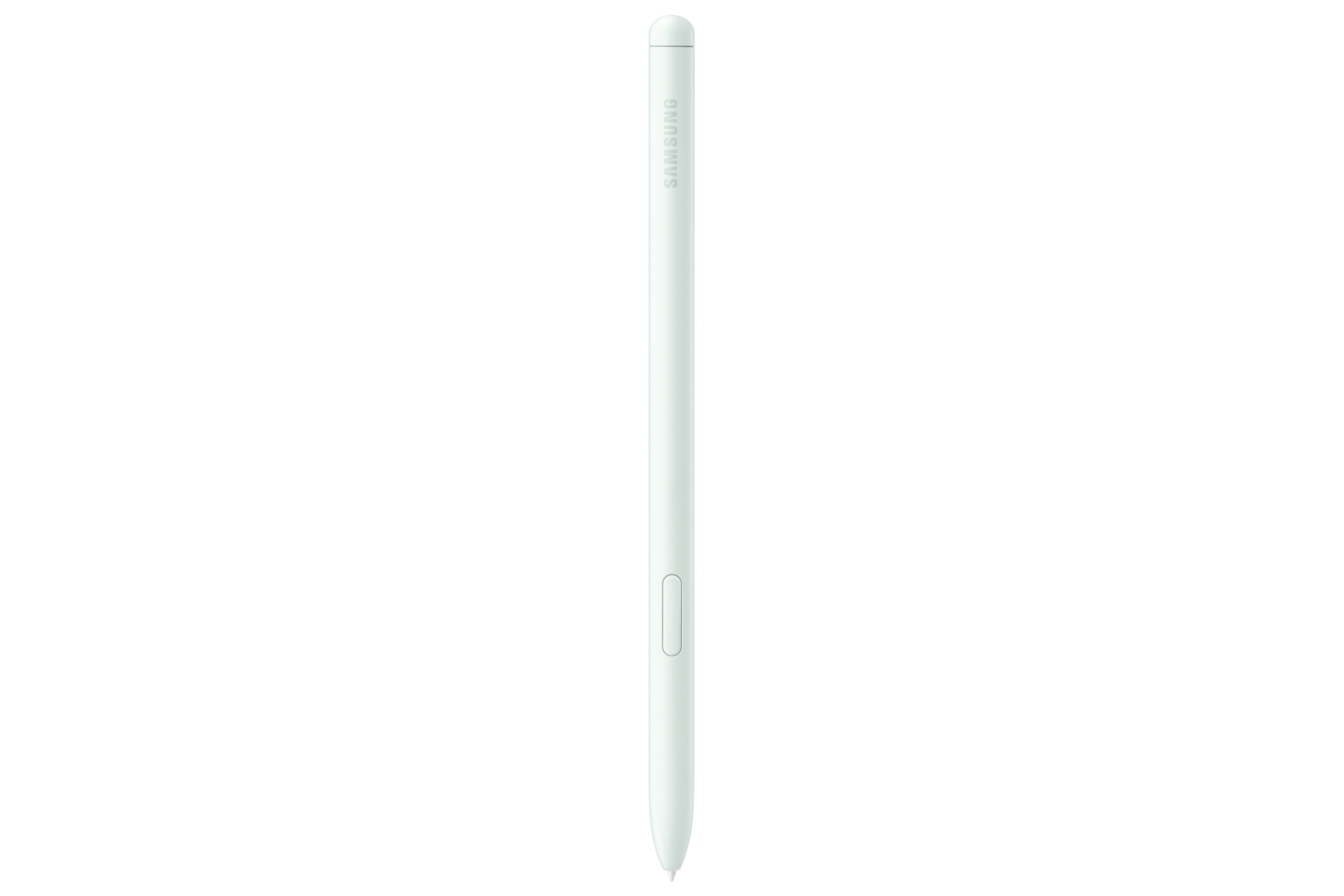 Ein mintgrüner Samsung S Pen-Stift auf weißem Hintergrund.