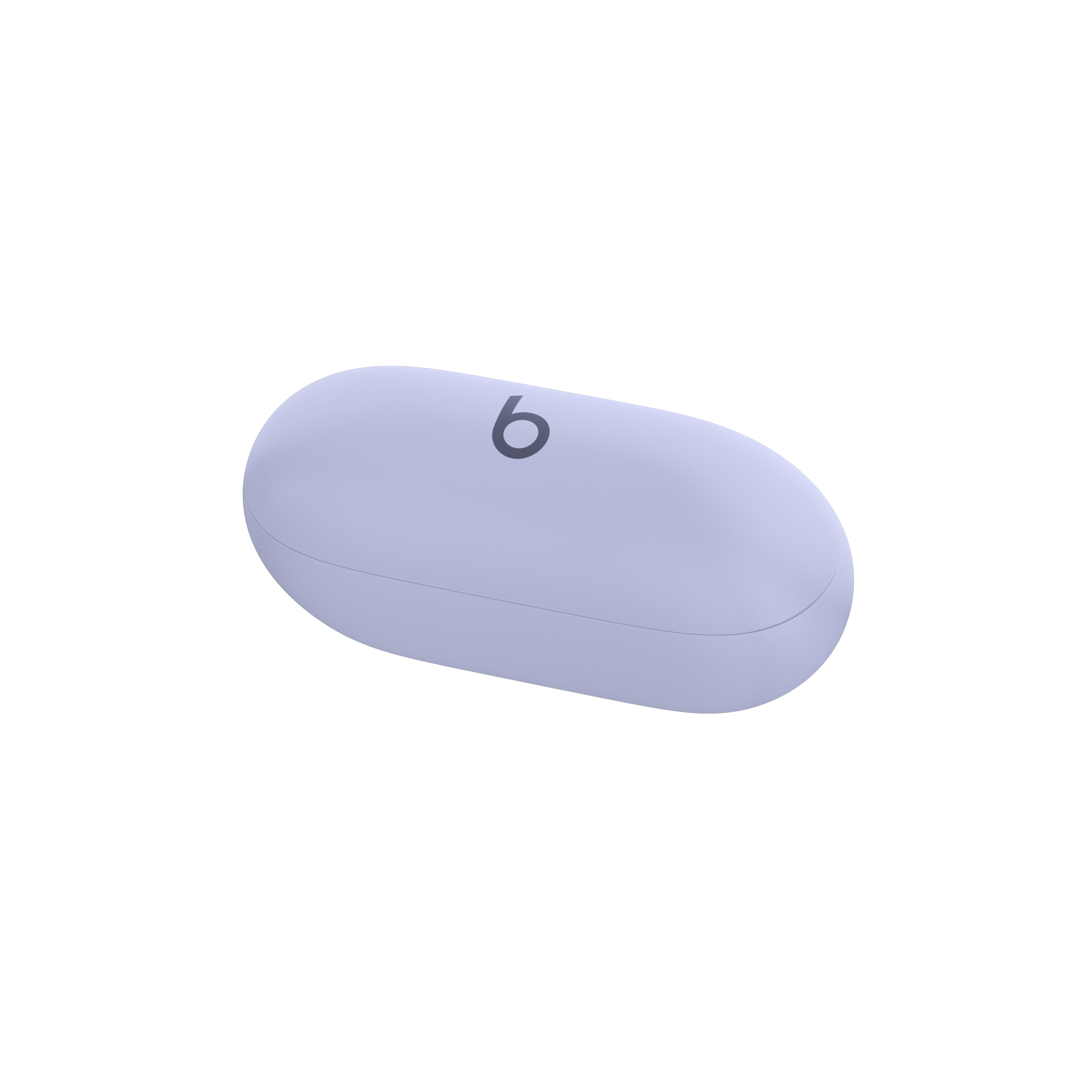 Una funda de auriculares Beats de color lila claro sobre fondo blanco.