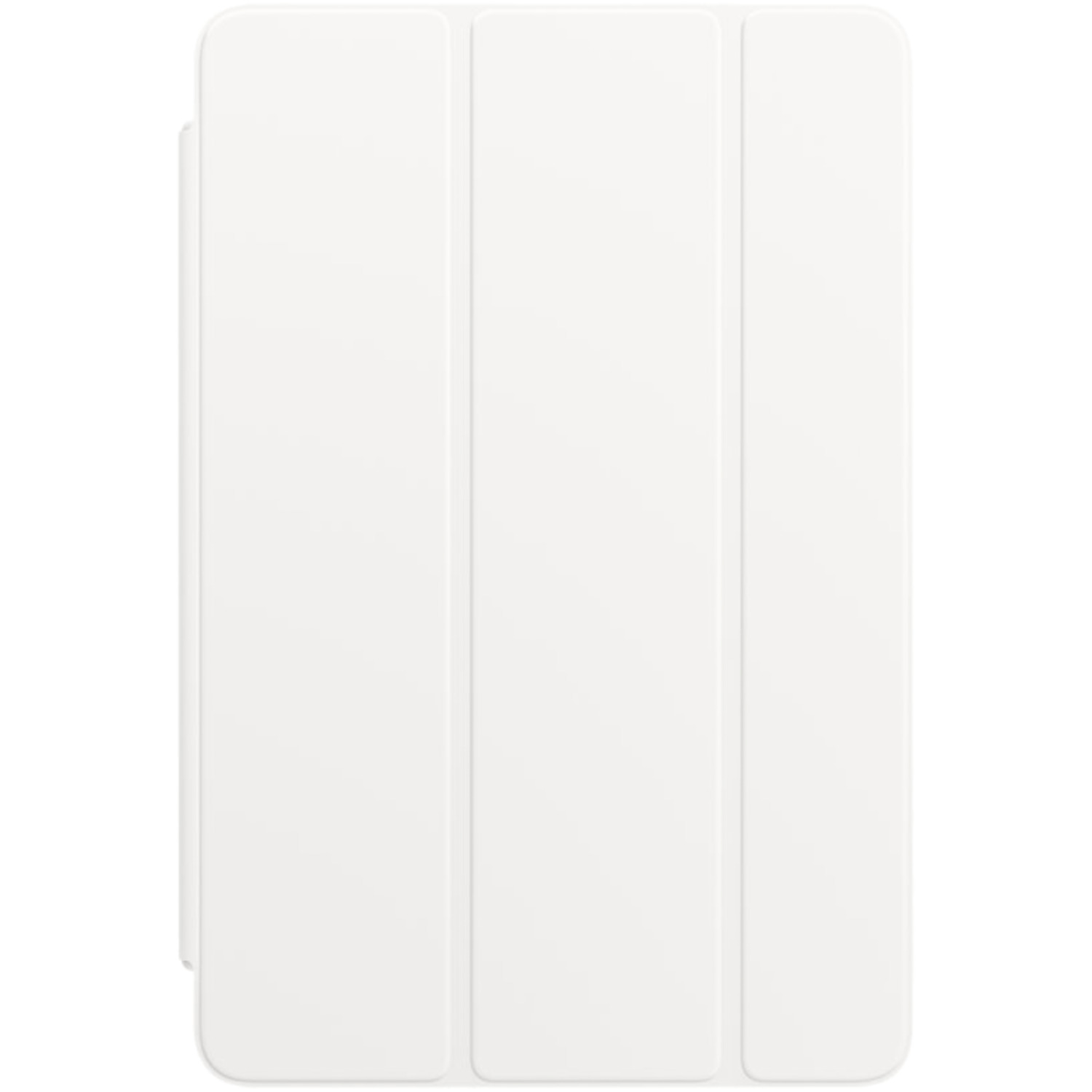 Une coque d'iPad blanche avec trois panneaux verticaux. Elle est fermée et unie.