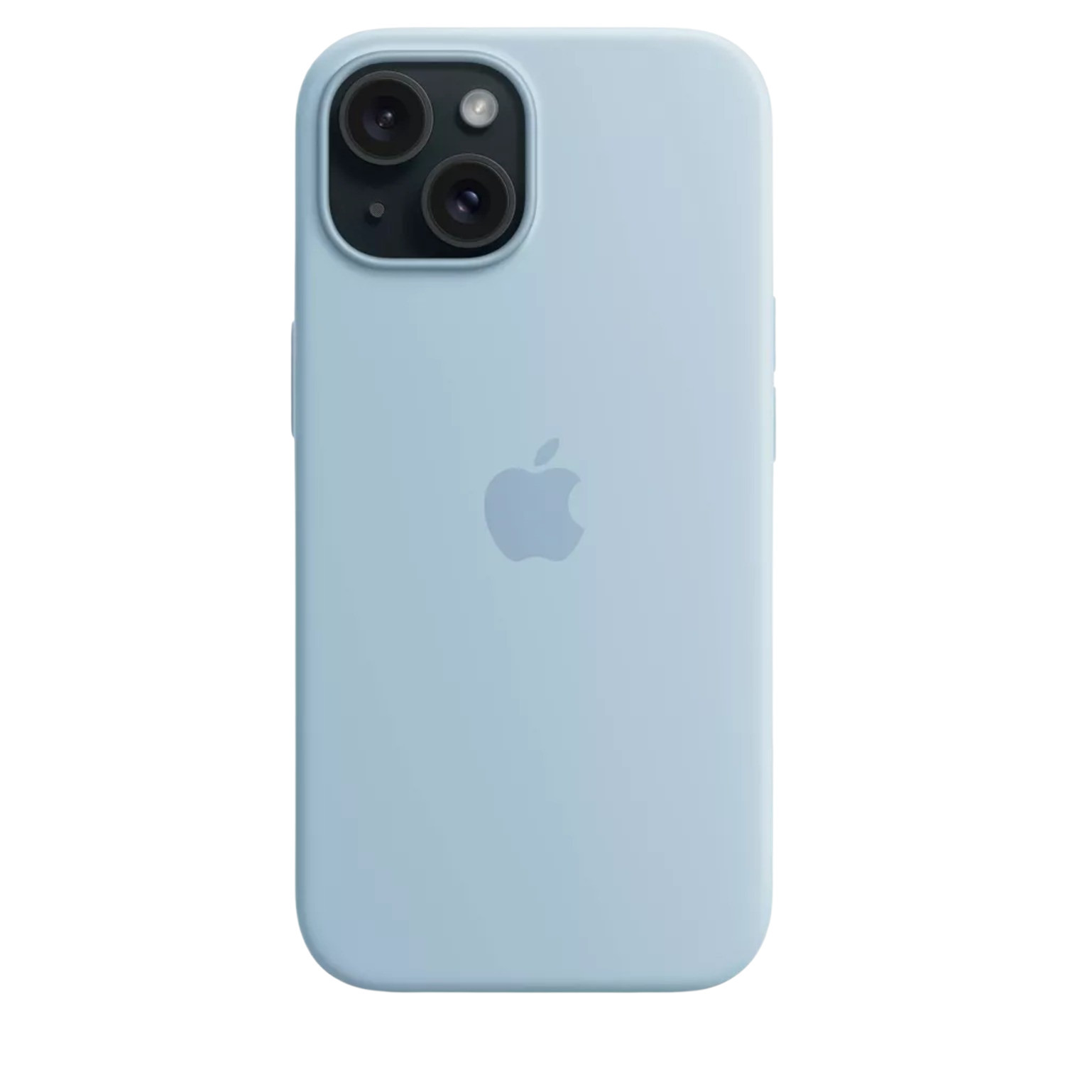 Light blue iPhone in a matching case.