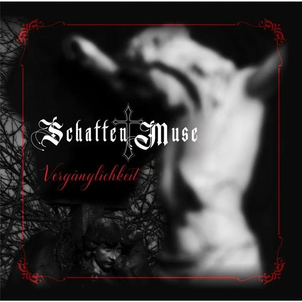 Albumcover. Ein verschwommenes Bild einer gekreuzigten Figur mit den Worten 'Schatten Muse'.