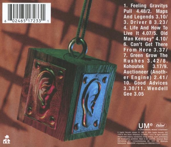 CD-Cover mit Holzbox-Design, zwei Ohr-Illustrationen und Album-Trackliste.