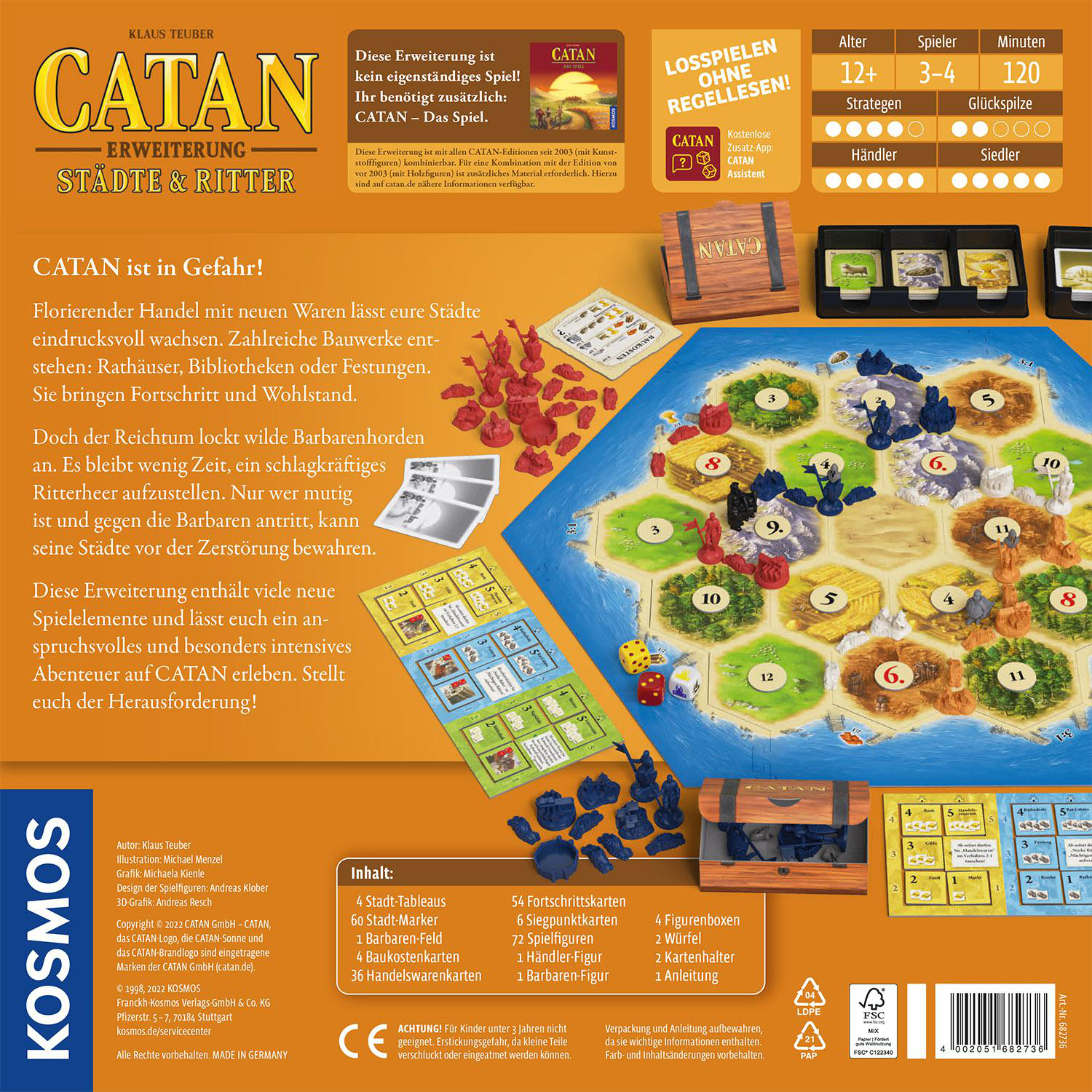 KOSMOS Catan - Städte & Ritter 3 - 4 Spieler 2022 Brettspiel Mehrfarbig