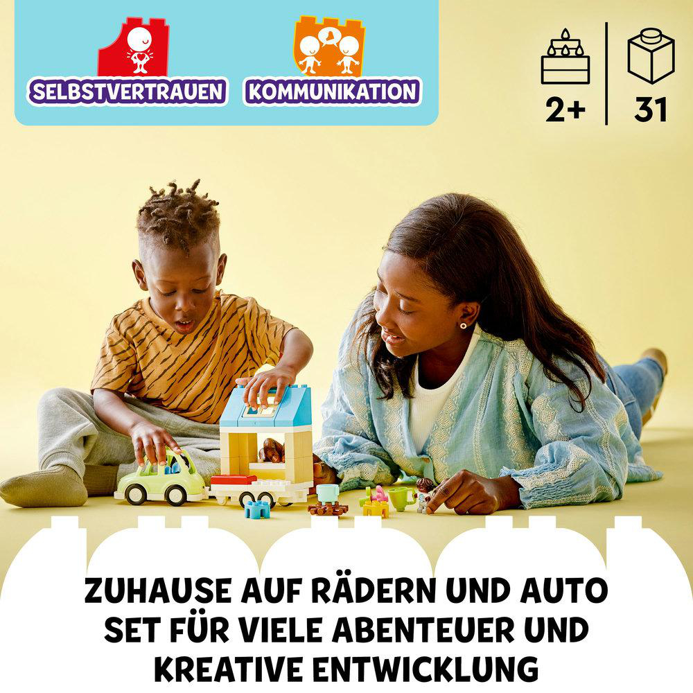 LEGO DUPLO Town 10986 Zuhause auf Rädern Bausatz, Mehrfarbig