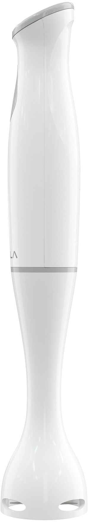 Fehér botmixer szürke felsővel és fehér alappal.