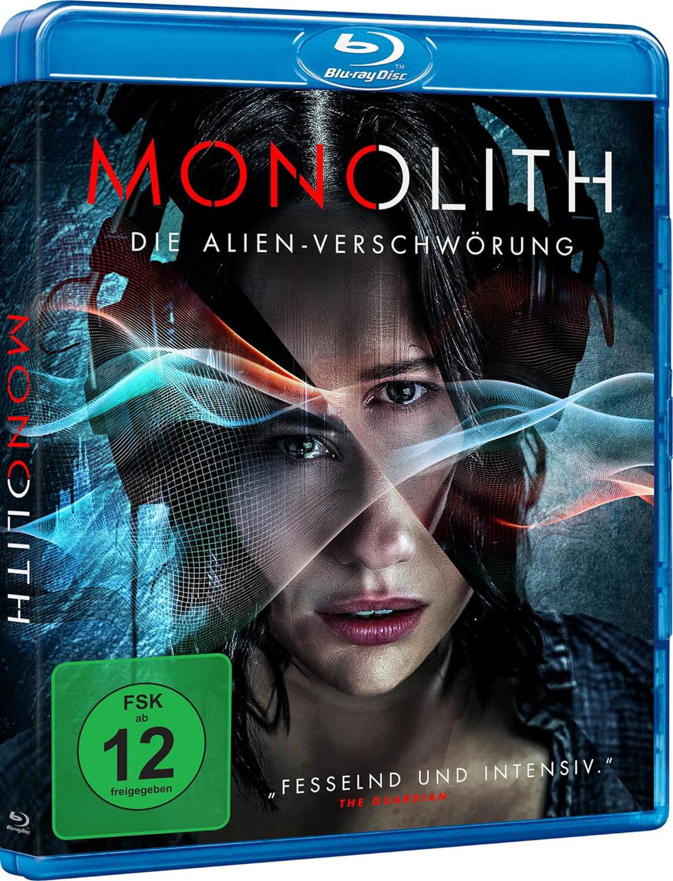 Filmcover mit Frauengesicht, blauem Text und grünem Bewertungsetikett.