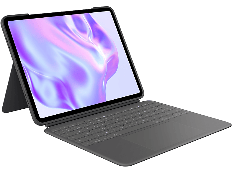 Logitech Combo Touch iPad Pro 13 inch, Retroiluminación, Accesos directos, Teclado extraíble, 4 modos de uso, Trackpad, Negro