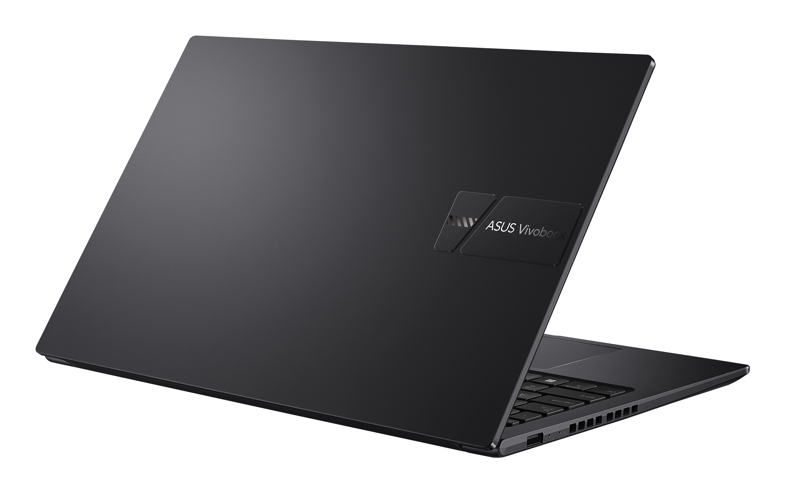Dos d'un ordinateur portable ASUS Chromebook argenté sur fond blanc.