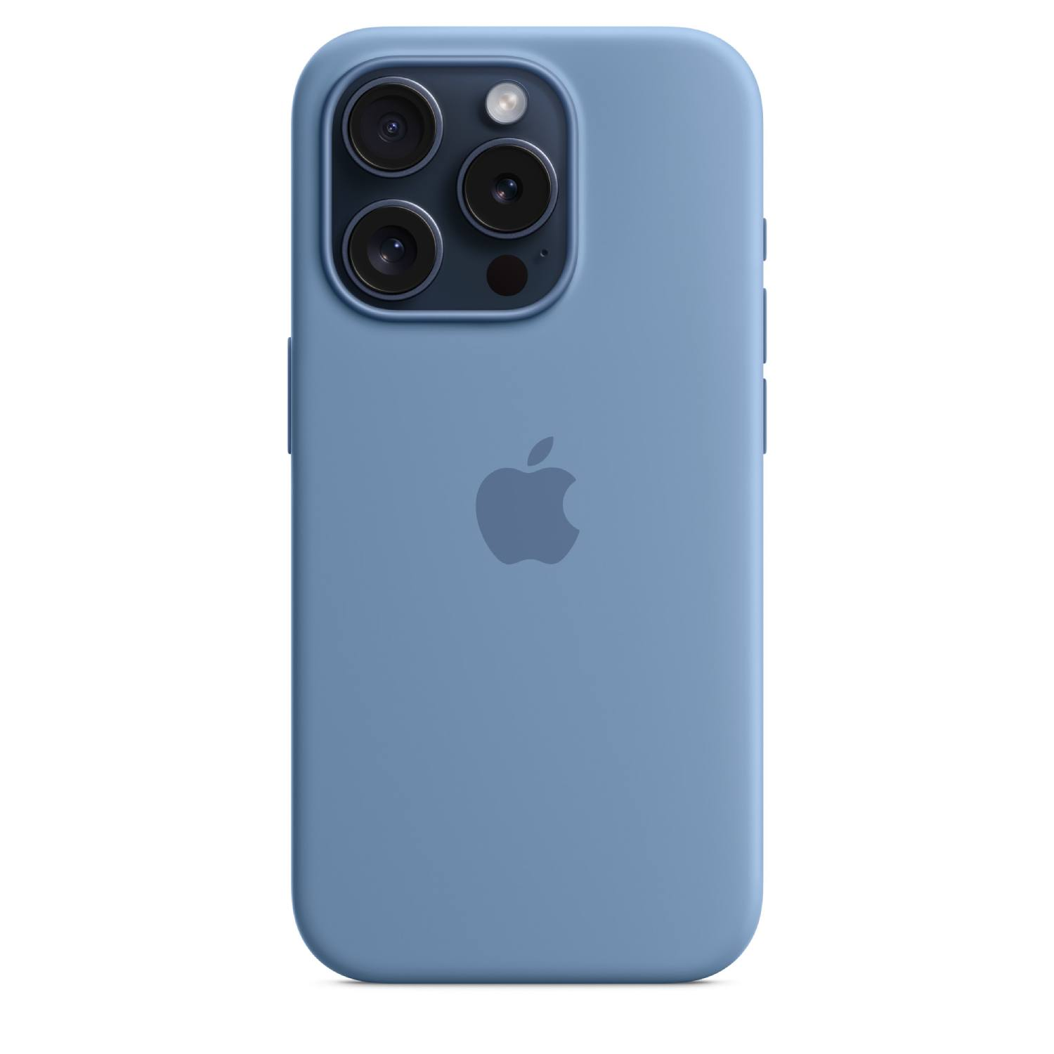 APPLE Cover Silicone Magsafe iPhone 15 Pro Winter Blue (MT1L3ZM/A) Cover voor Apple iPhone 15 Pro Winter Blue