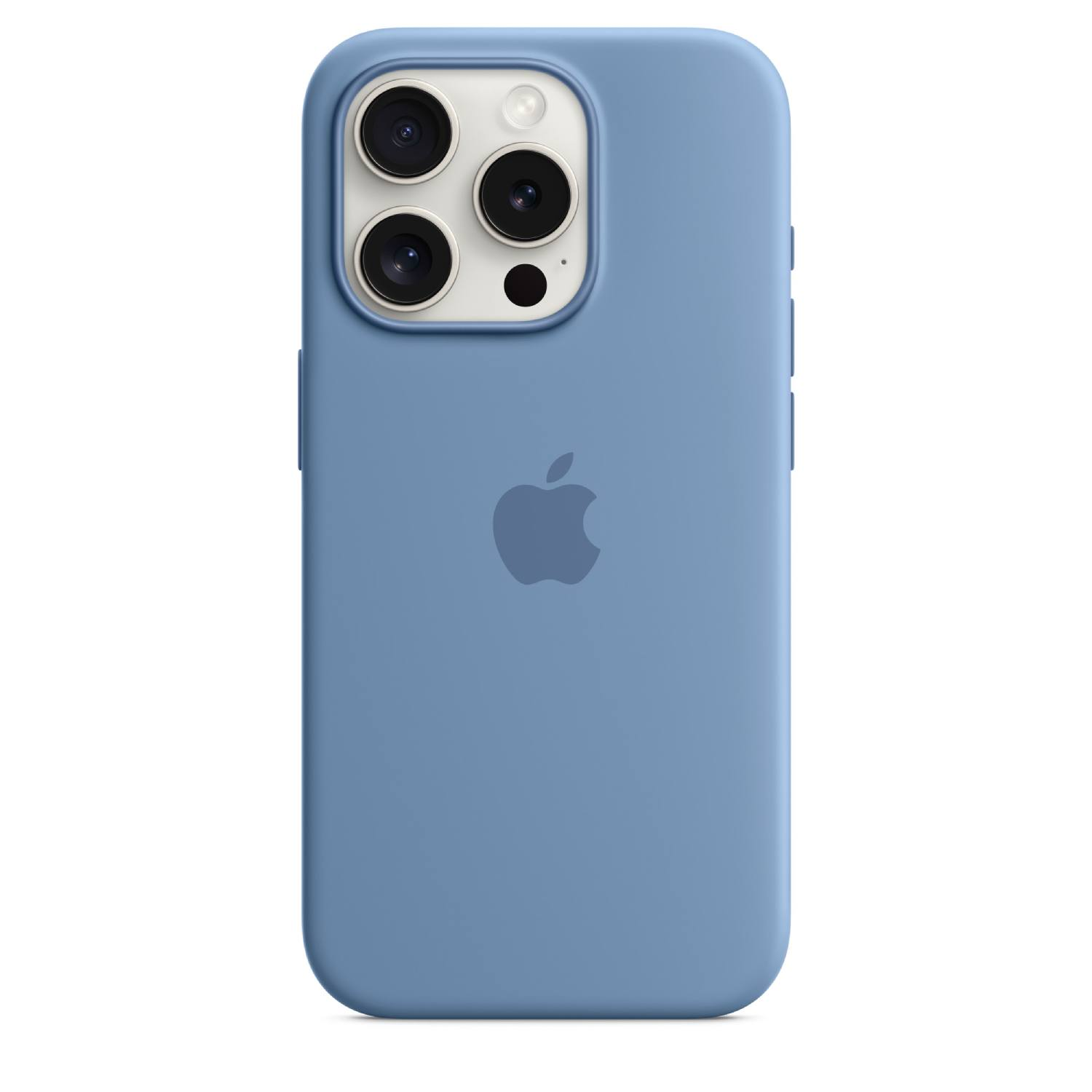 APPLE Cover Silicone Magsafe iPhone 15 Pro Winter Blue (MT1L3ZM/A) Cover voor Apple iPhone 15 Pro Winter Blue