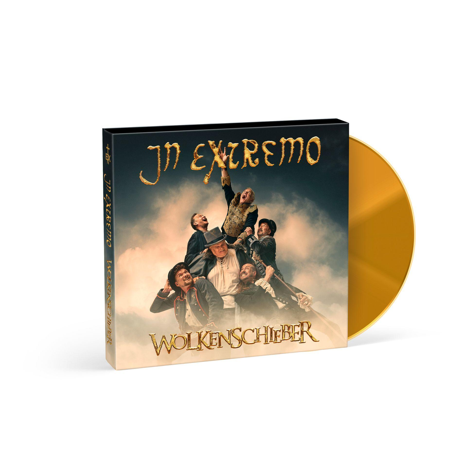 Ein CD-Albumcover und eine goldene Vinyl-Schallplatte.