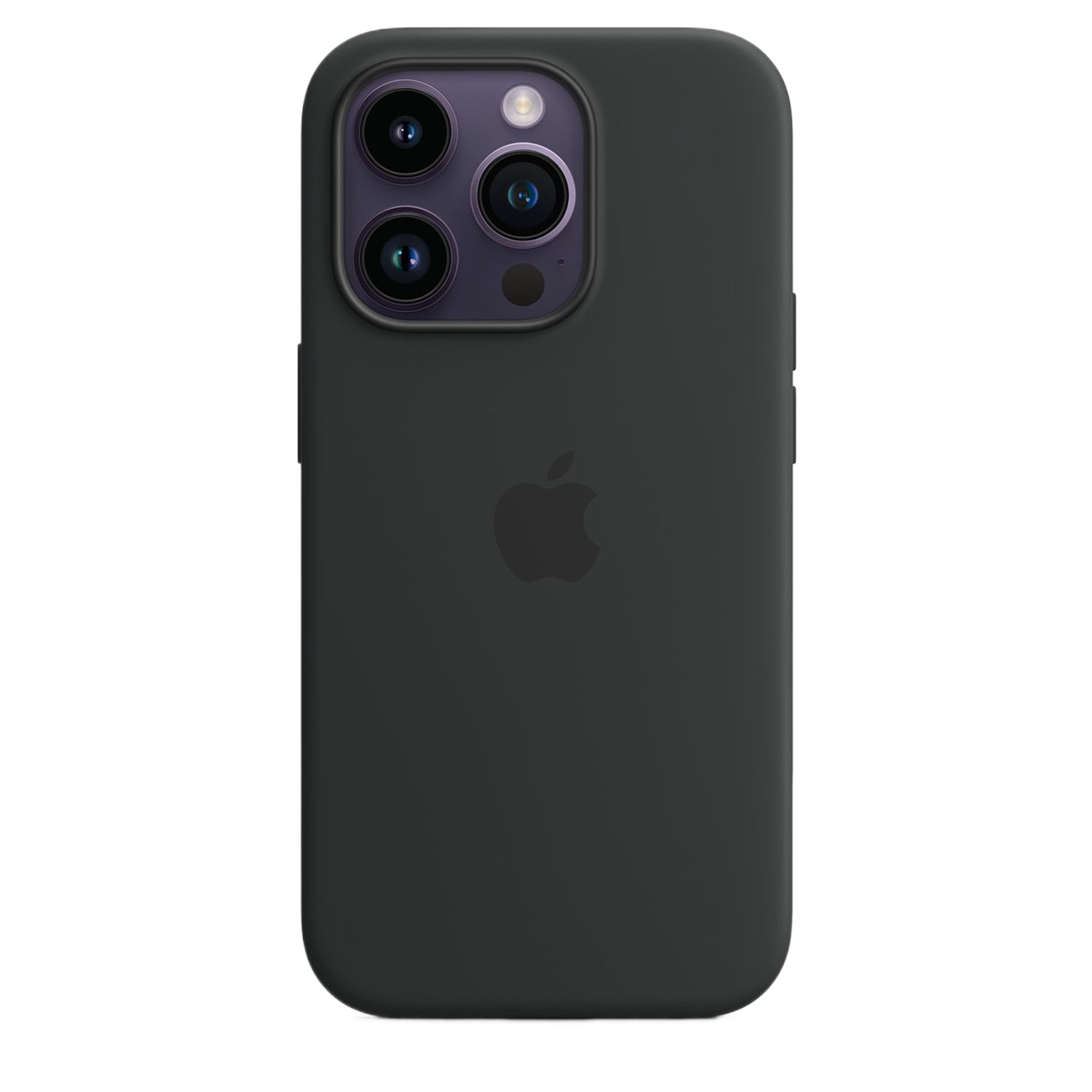 Téléphone noir avec trois objectifs d'appareil photo et un logo Apple au dos.