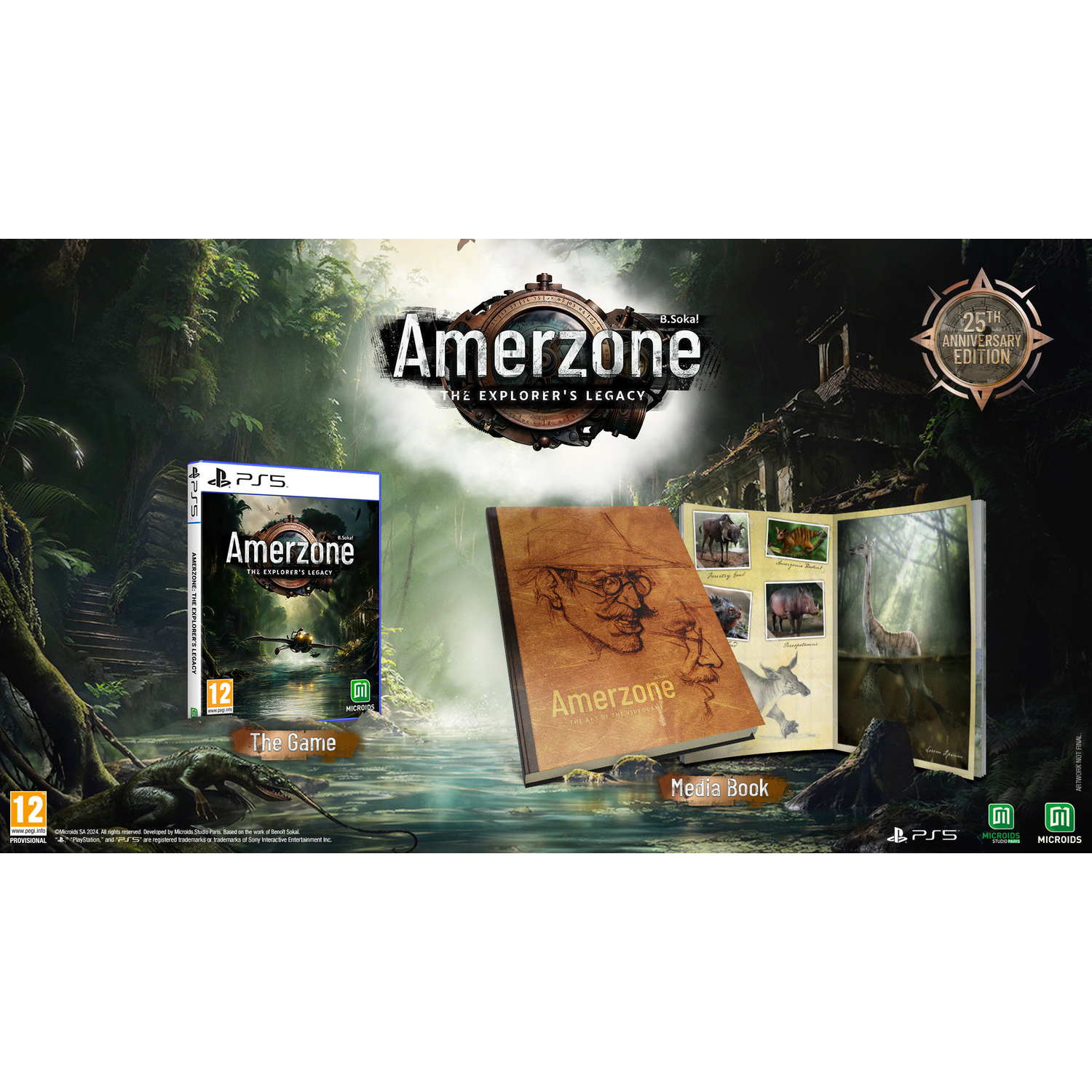 Gamebox met boek, titel en afbeeldingen van natuur en dieren.