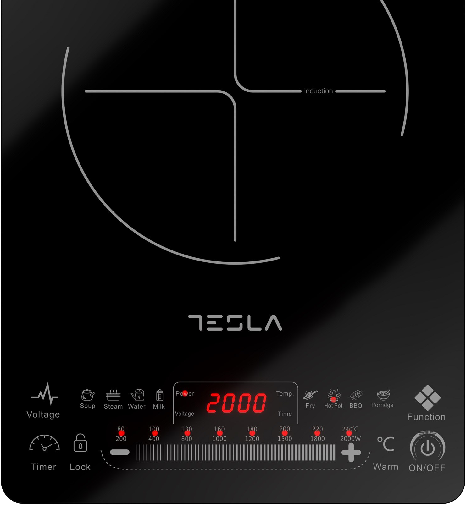 TESLA IC400B indukciós hordozható főzőlap 2 000W