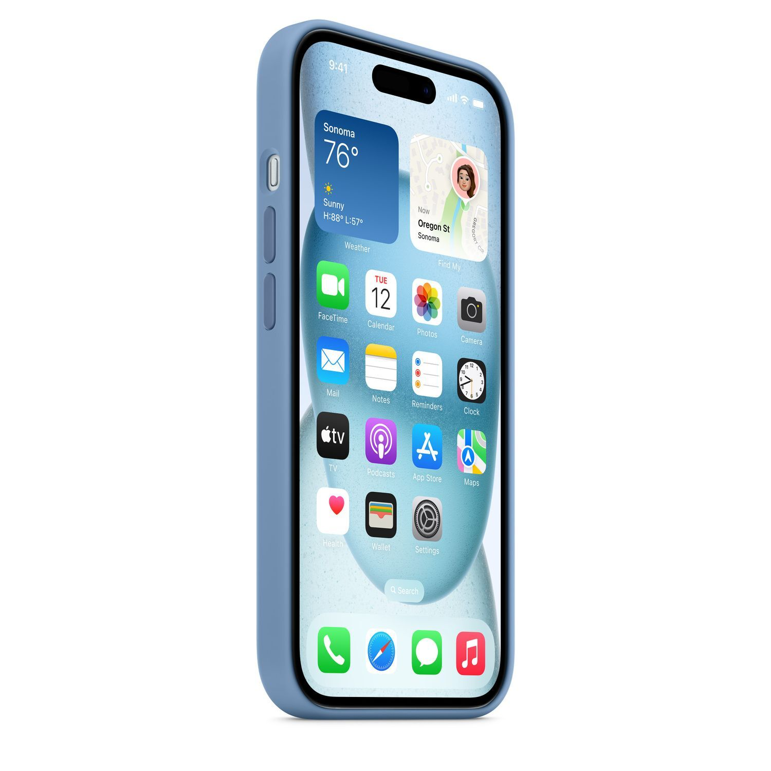APPLE Cover Silicone MagSafe iPhone 15 Winter Blue (MT0Y3ZM/A)
