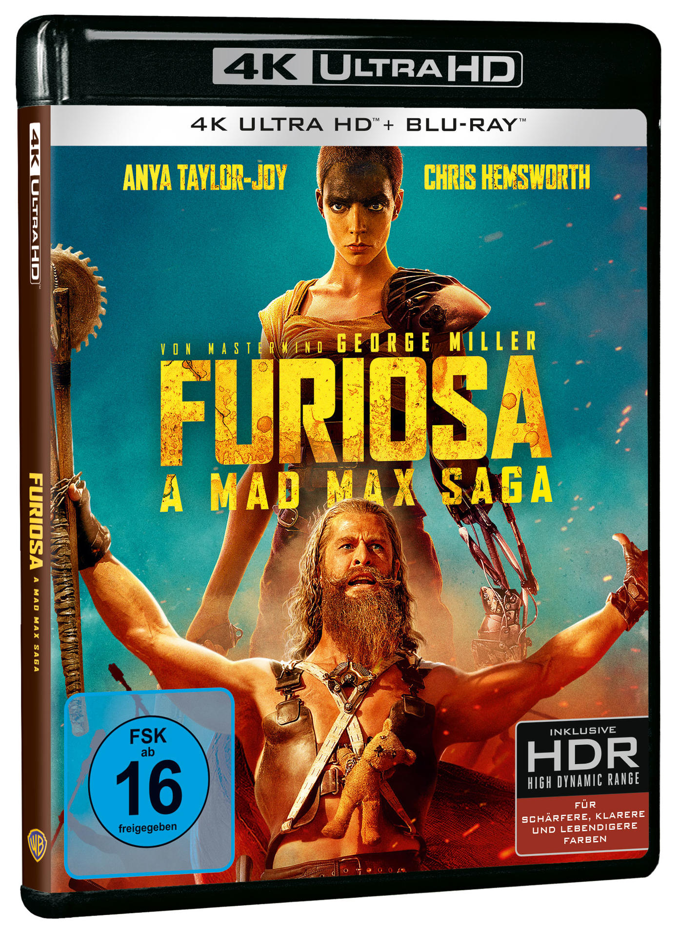 DVD-Hülle mit 'Furiosa: A Mad Max Saga'. Anya Taylor-Joy und Chris Hemsworth.