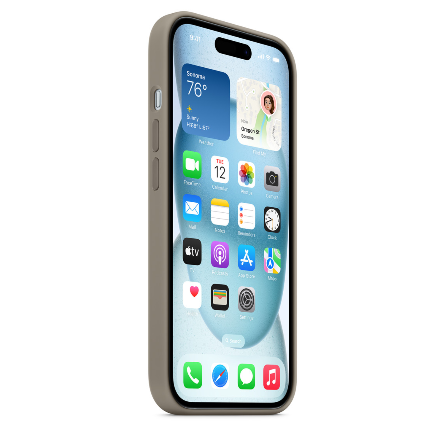 APPLE iPhone 15 Siliconenhoesje met MagSafe - Klei