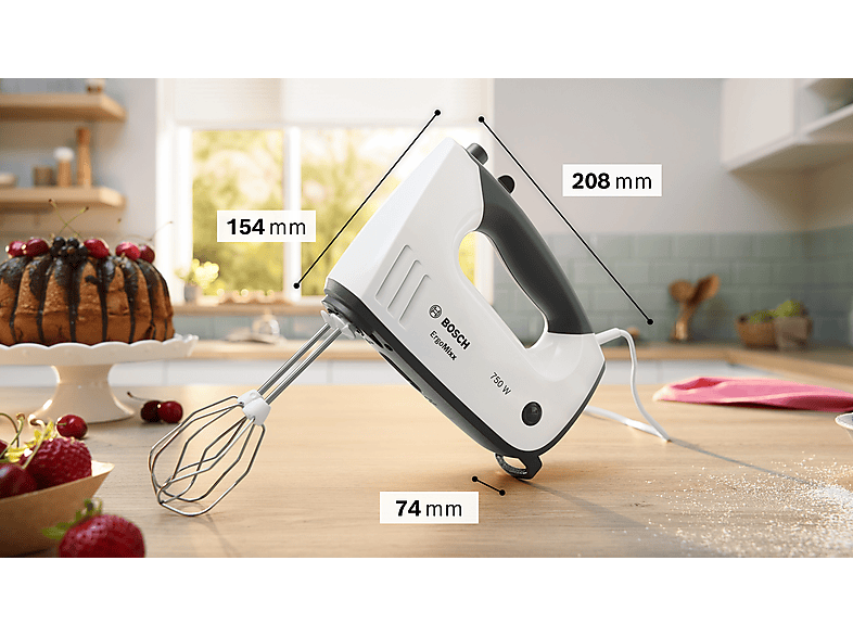 BOSCH MFQ37400 Handmixer White (750 Watt)