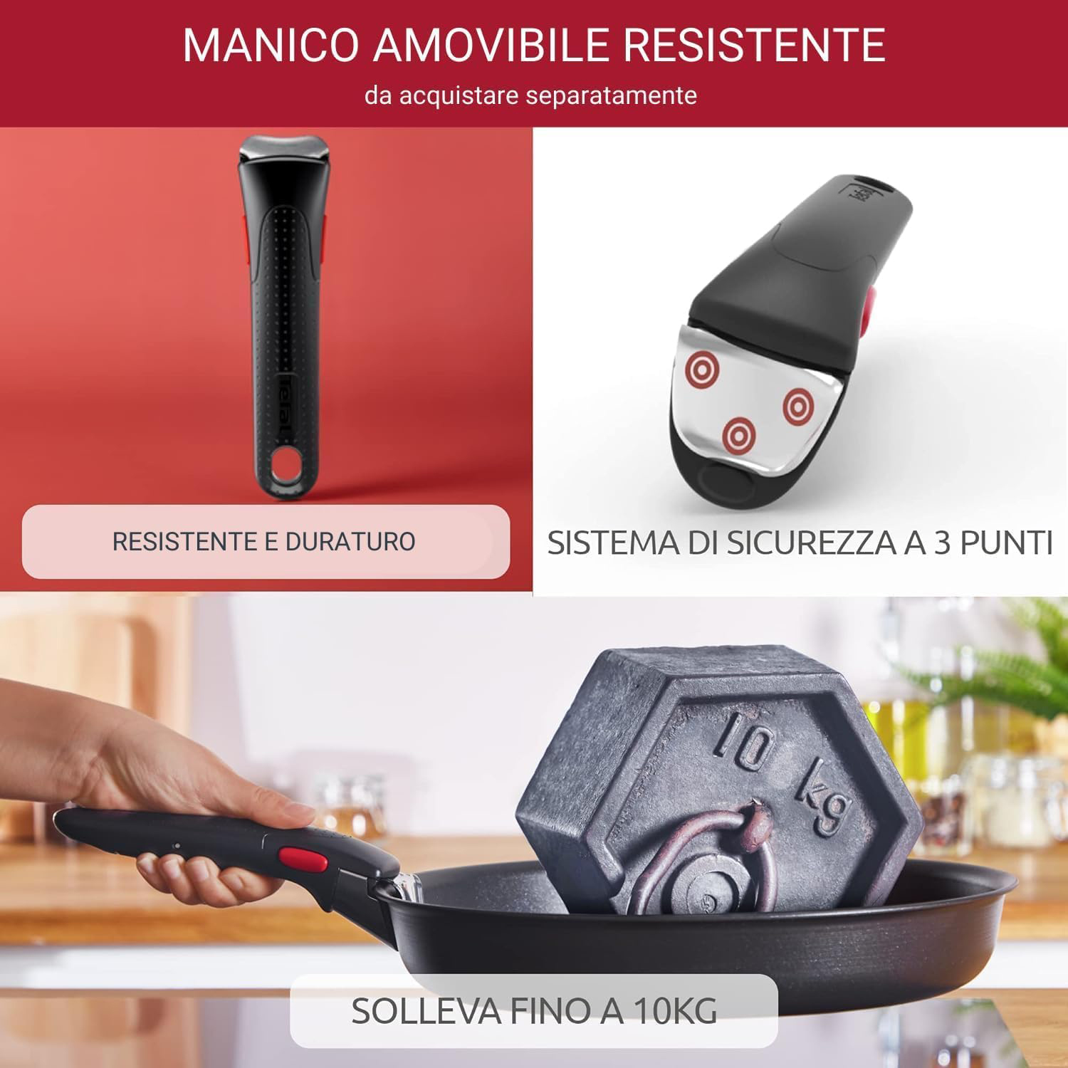 2 unità Manico Pieghevole con Fermo 100mm Colore Nero EDM