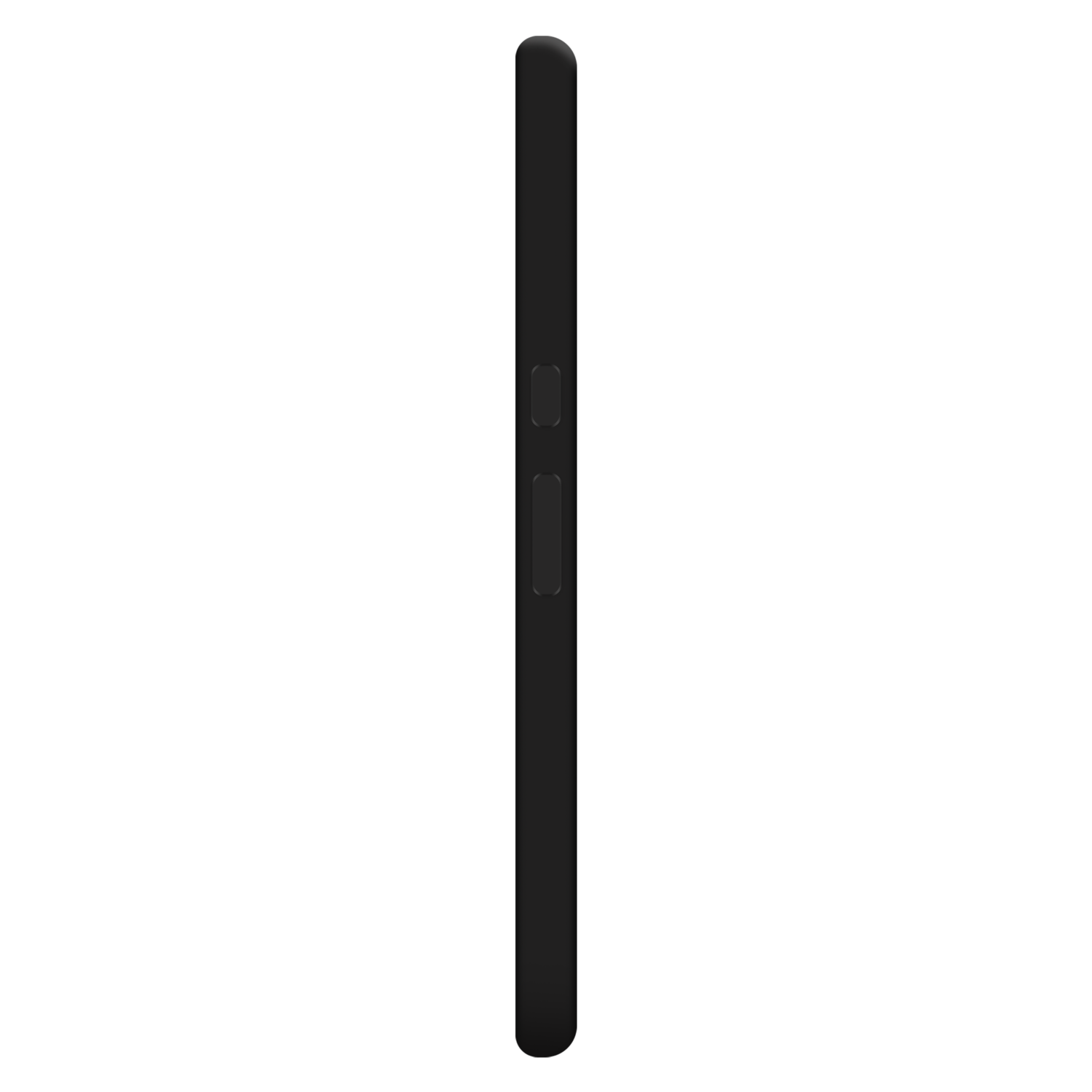 Side view of a black smartphone with buttons along the side.