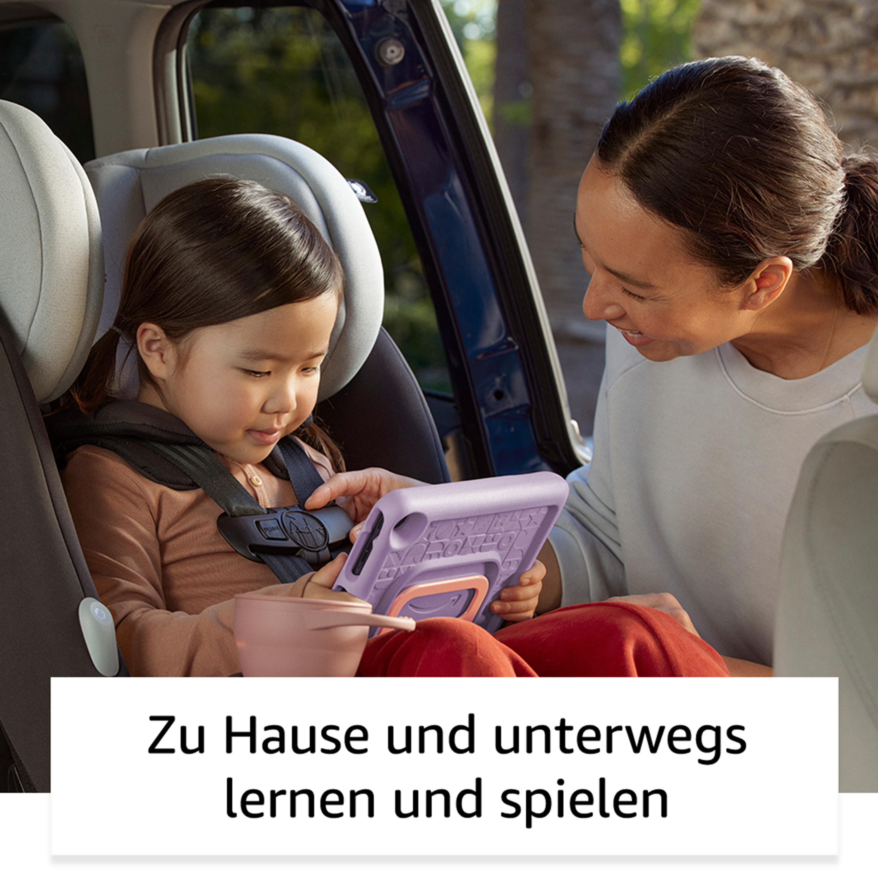 AMAZON Fire HD 8 Kids (2022), Tablet, 32 GB, 8 Zoll, Schwarz, mitgelieferte Hülle in Farbton Rot