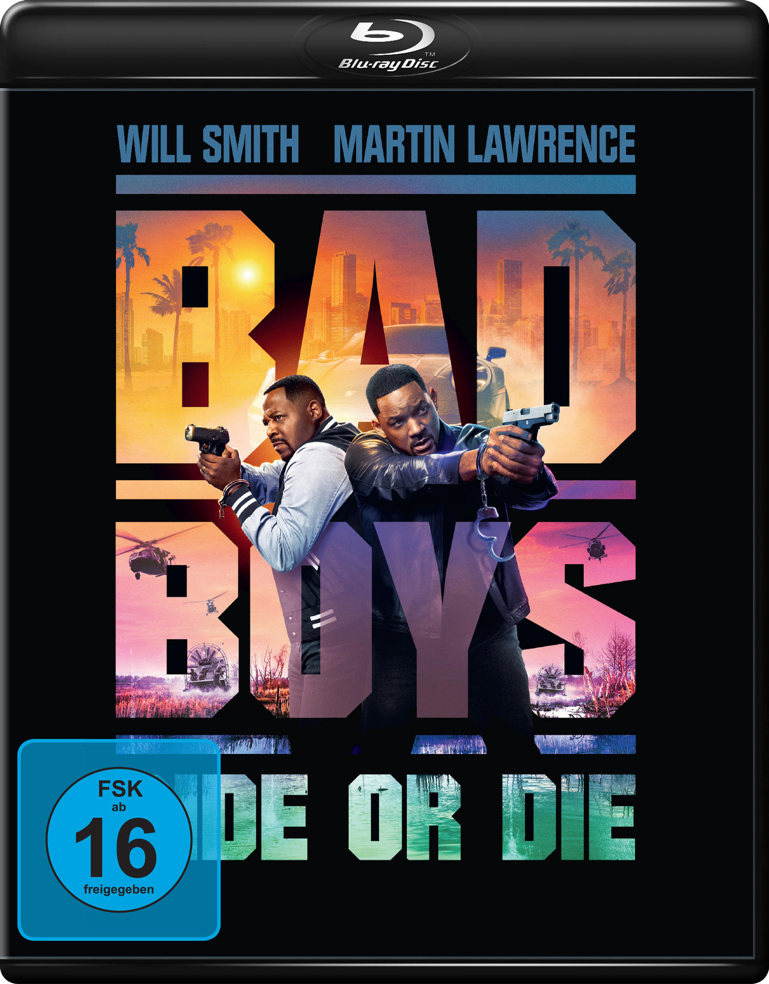 Blu-ray Cover: Will Smith und Martin Lawrence mit Waffen, 'BAD BOYS: Ride or Die'.