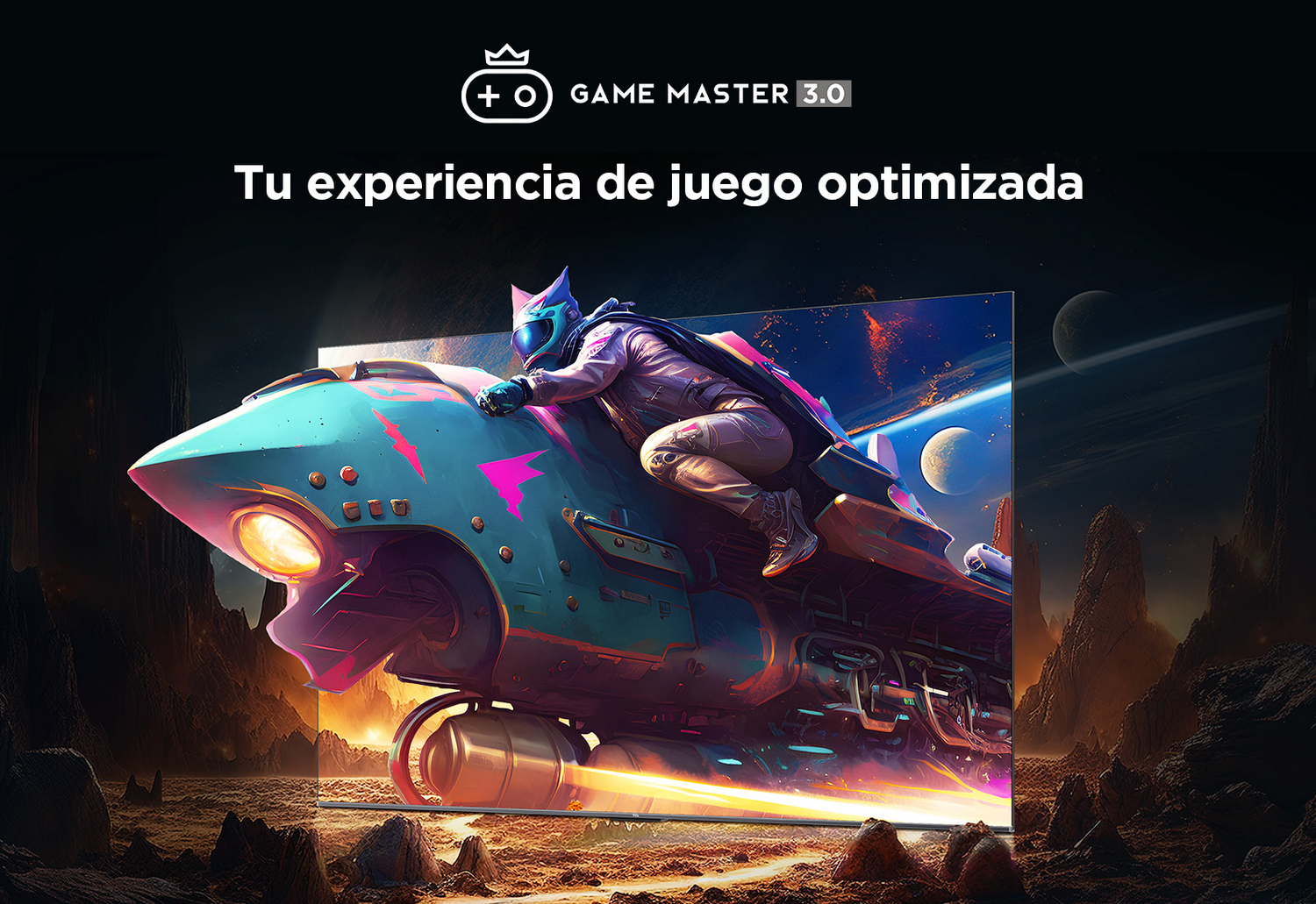 Una imagen digital que muestra una escena futurista con un maestro de juego.