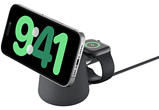 BELKIN Boost Charge Pro 2in1 Magsafe vezeték nélküli töltőállvány 15W, szürke (WIZ020VFH36)