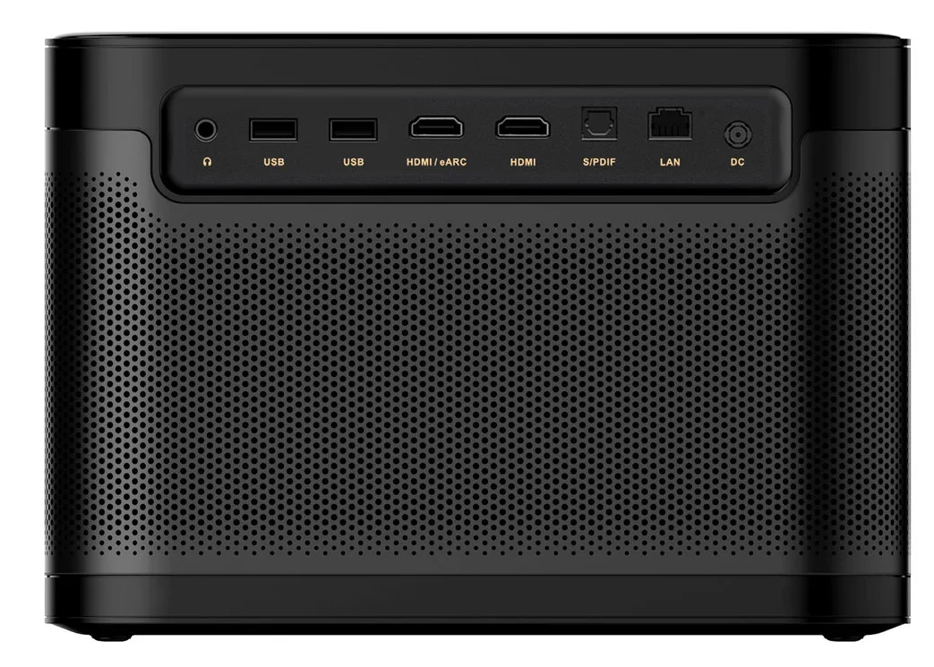 Czarne prostokątne urządzenie z wieloma portami z tyłu.