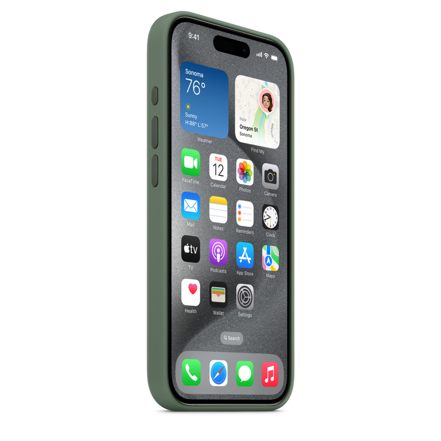APPLE iPhone 15 Pro Siliconenhoesje met MagSafe - Cipres