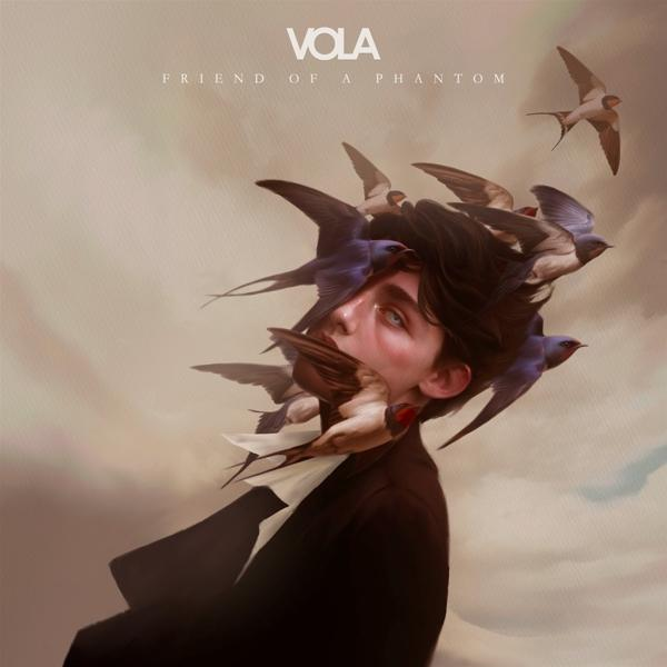 Albumcover mit einem Personengesicht, Vögeln und einem verschwommenen Hintergrund. Der Titel lautet "Friend of a Phantom".