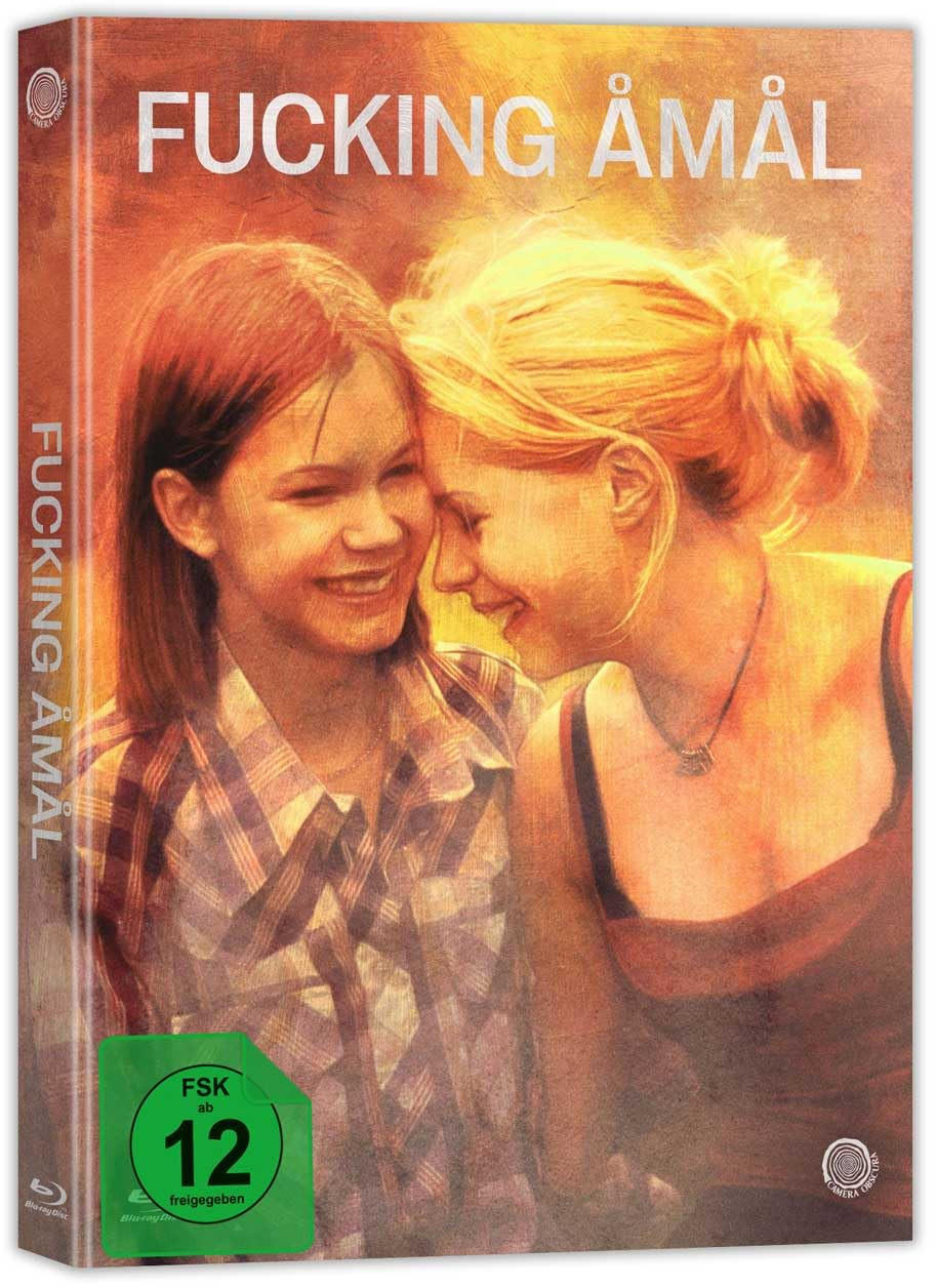 DVD-Hülle des Films 'Fucking Åmål' mit zwei lächelnden Mädchen.