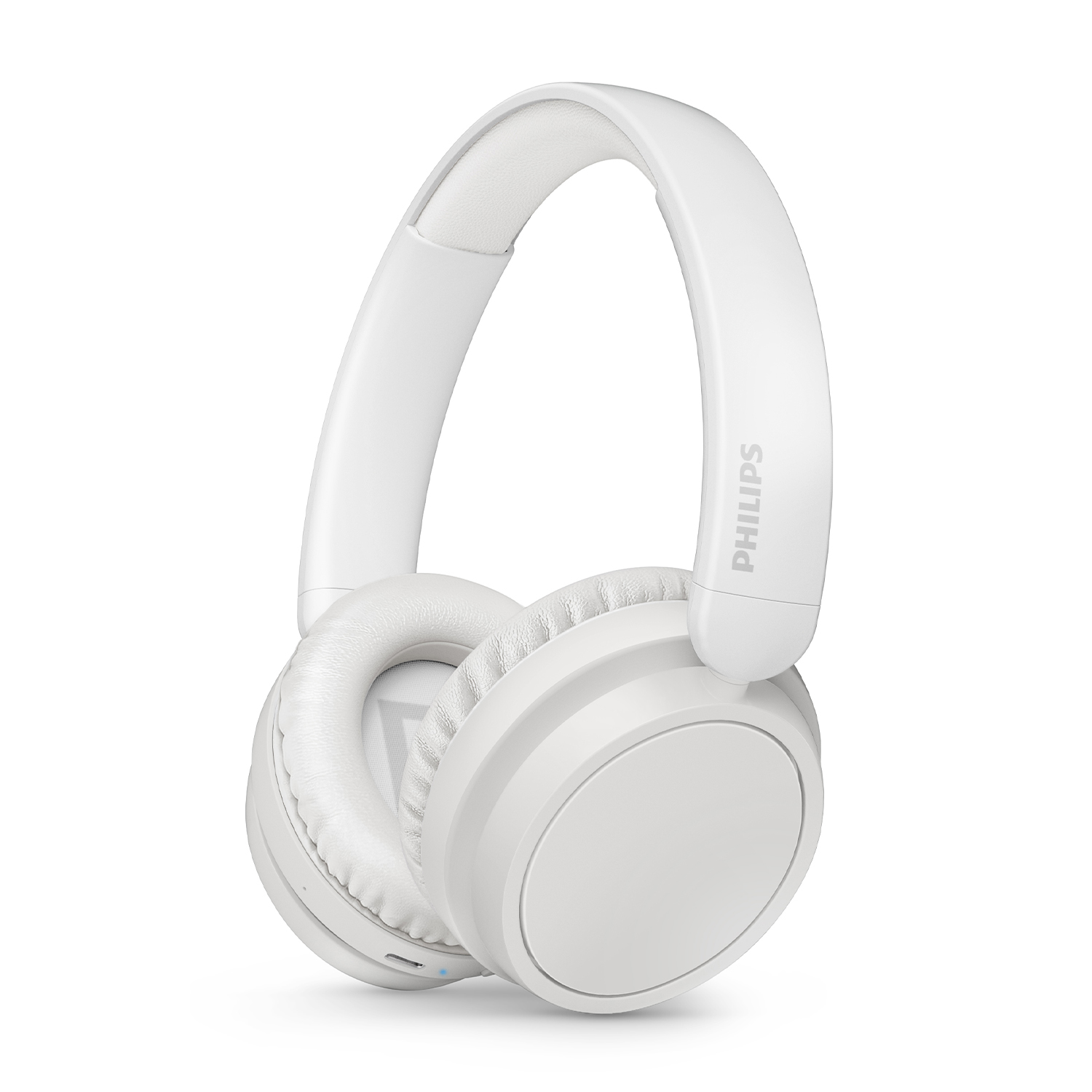 Cuffie Philips bianche. Sono cuffie over-ear con un design imbottito.