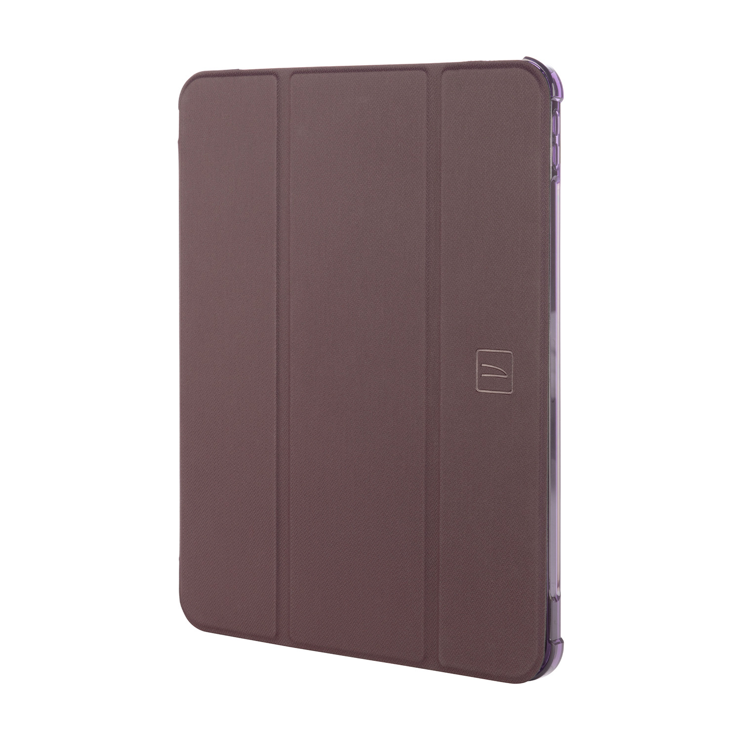 Custodia per tablet marrone con una cover. Presenta una superficie strutturata e una chiusura sicura.