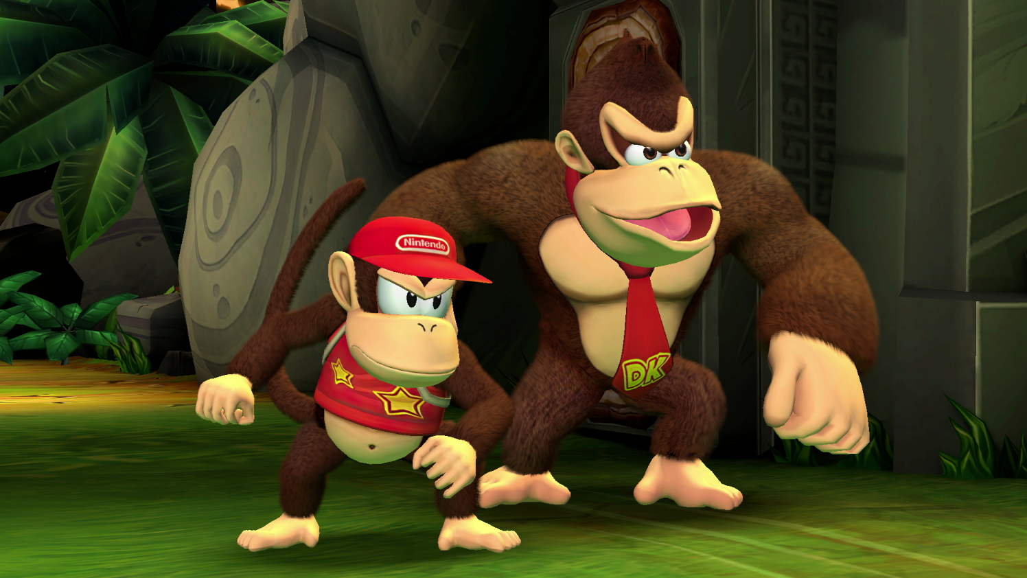 Donkey Kong und Diddy Kong aus der Donkey Kong-Videospielreihe.