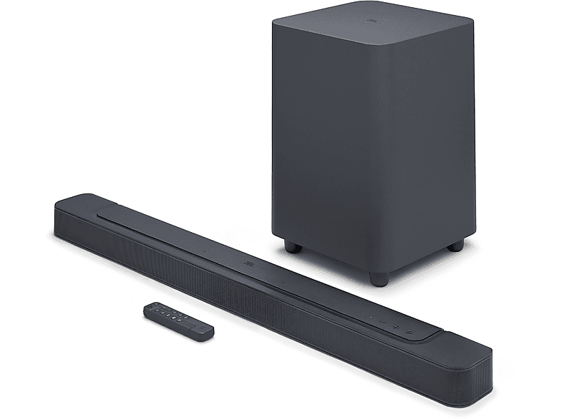 JBL Bar 500, 290 W RMS, 5.1 canales, Subwoofer inalámbrico 300 W, MultiBeam y Dolby Atmos, WiFi, Bluetooth, HDMI, Negro