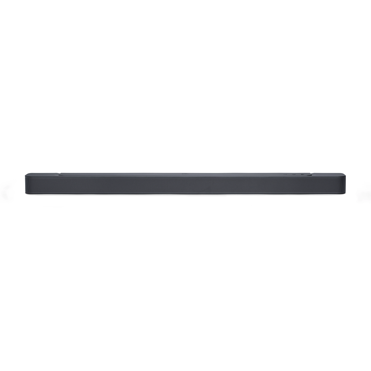 Barra de sonido negra, diseño simple, sobre un fondo blanco.